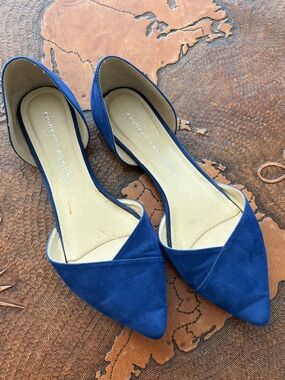 Chinese Laundry Blue Pointed D'Orsay Flats. Size 11.